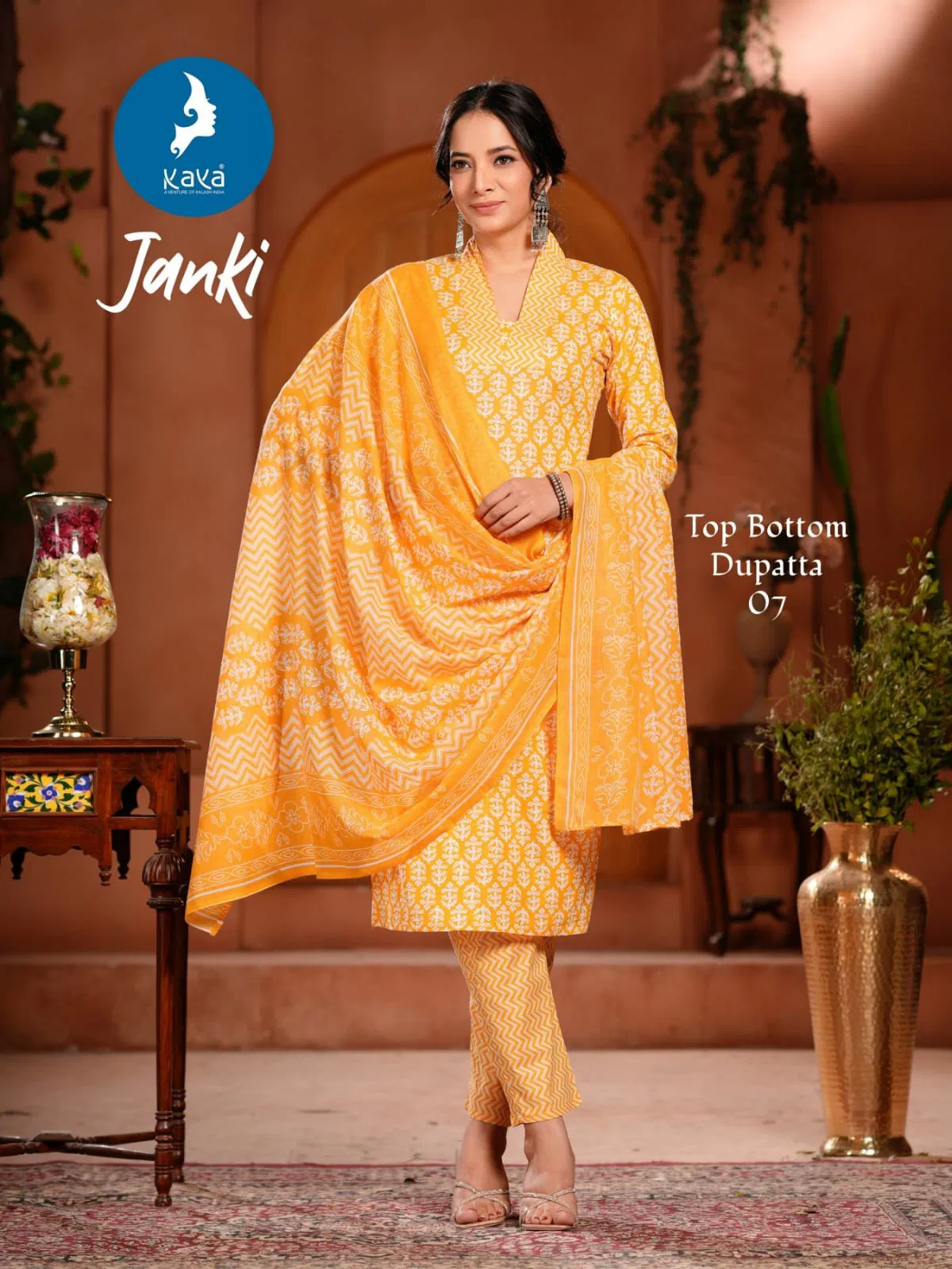 Janki By Kaya Cotton Printed Kurti With Bottom Dupatta Wholesalers In Delhi